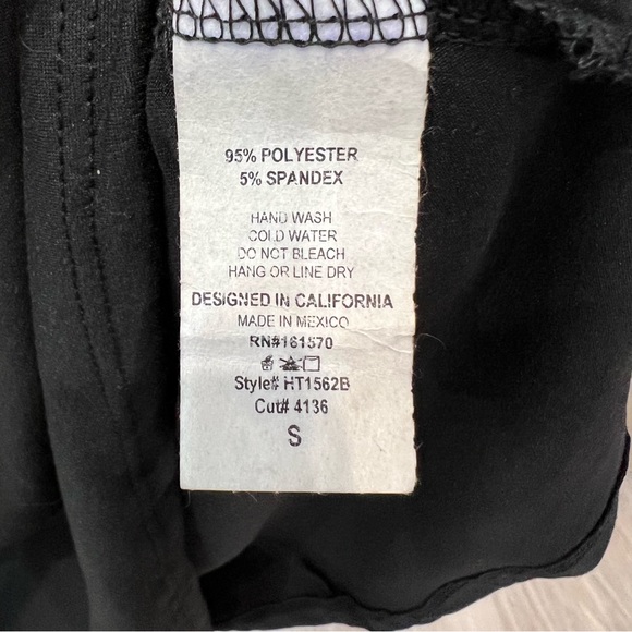 Haptics Black Sheer Block Embroidered Floral Flowy Short Sleeve Top - Picture 4 of 8